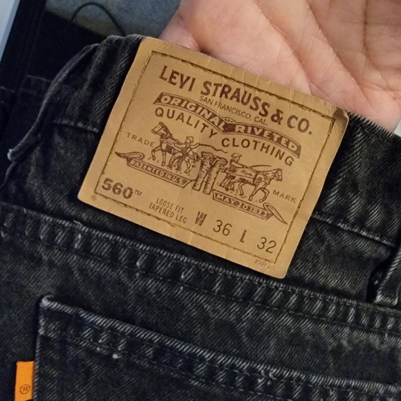 Vintage Levi Strauss 560 Black Heavy Wash Jeans - Picture 2 of 2